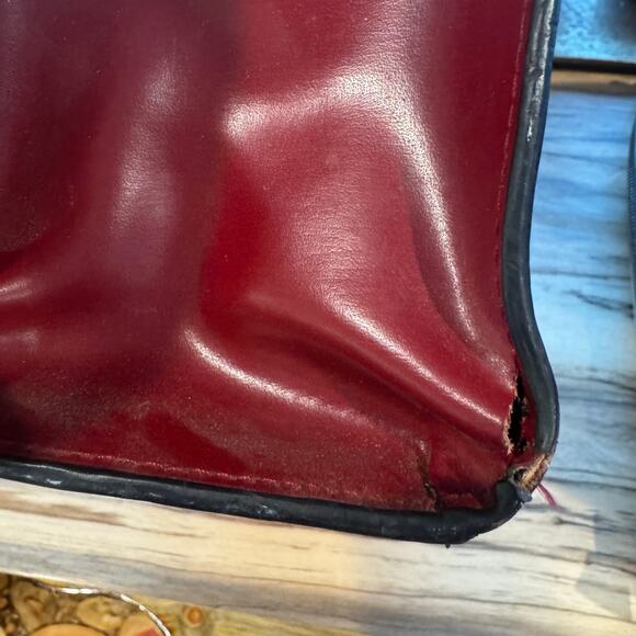 Franklin Covey Red Genuine Leather Business Organizer Tote Laptop Bag #31934.577 - Picture 15 of 15